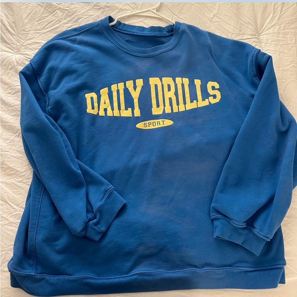 Daily Drills Blue Sweatshirt with Yellow Logo